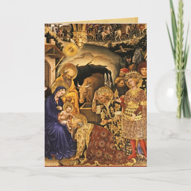 Cartes Pour Fêtes Annuelles NATIVITÉ Vieux Parchemin de Noël irlandais (Devant)