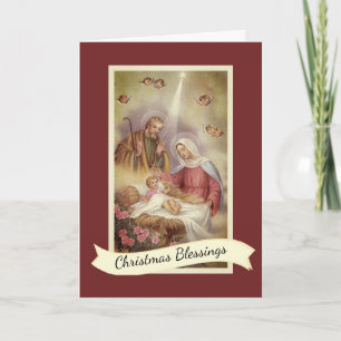 Cartes Pour Fêtes Annuelles Nativité vintage des fêtes religieuses