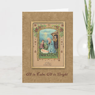 Cartes Pour Fêtes Annuelles Nativité vintage Salutation de Noël
