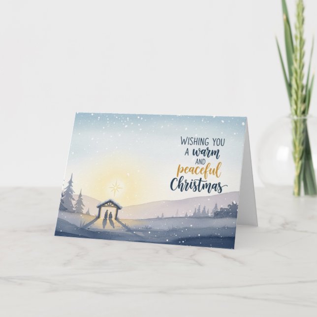 Cartes Pour Fêtes Annuelles Nativity Scene Warm and Peaceful Christmas Art (Devant)