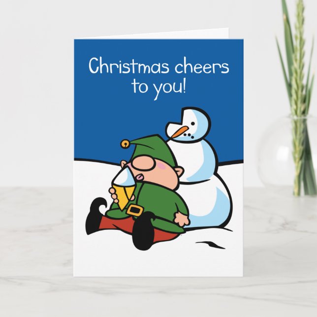 Cartes Pour Fêtes Annuelles Naughty Elves Frosty Christmas Card (Devant)