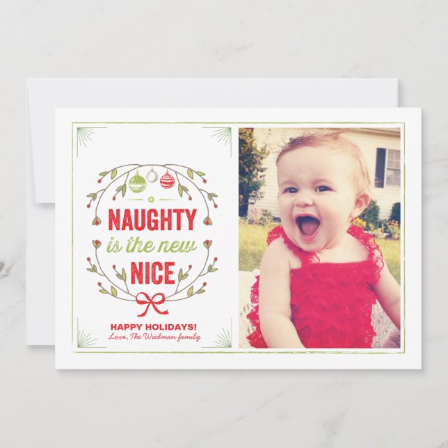 Cartes Pour Fêtes Annuelles Naughty est la New Nice Holiday Christmas Cards (Devant)