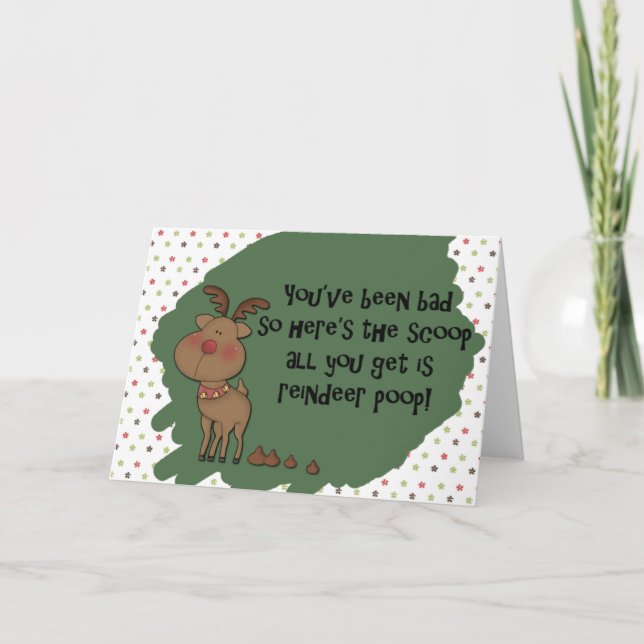 Cartes Pour Fêtes Annuelles Naughty Funny Christmas Reindeer Poop Card (Devant)