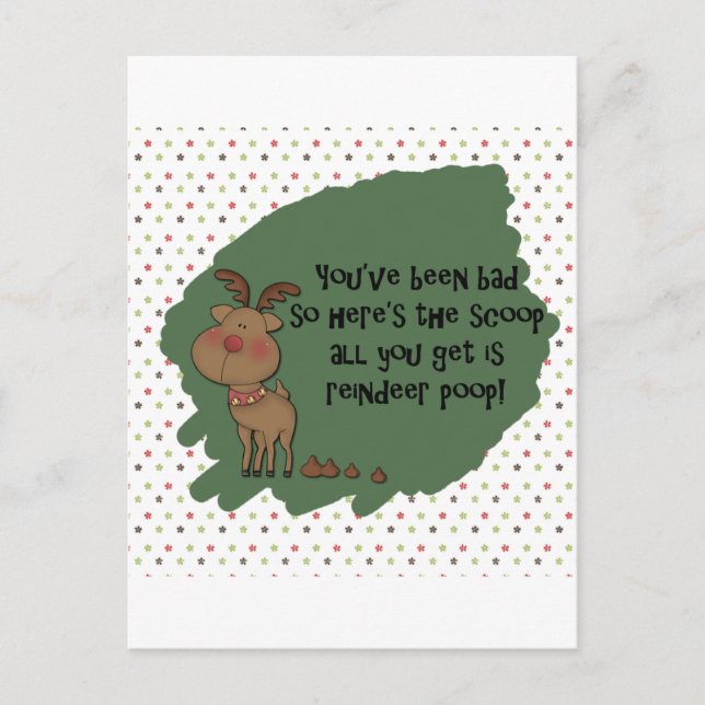 Cartes Pour Fêtes Annuelles Naughty Funny Christmas Reindeer Poop Card (Devant)