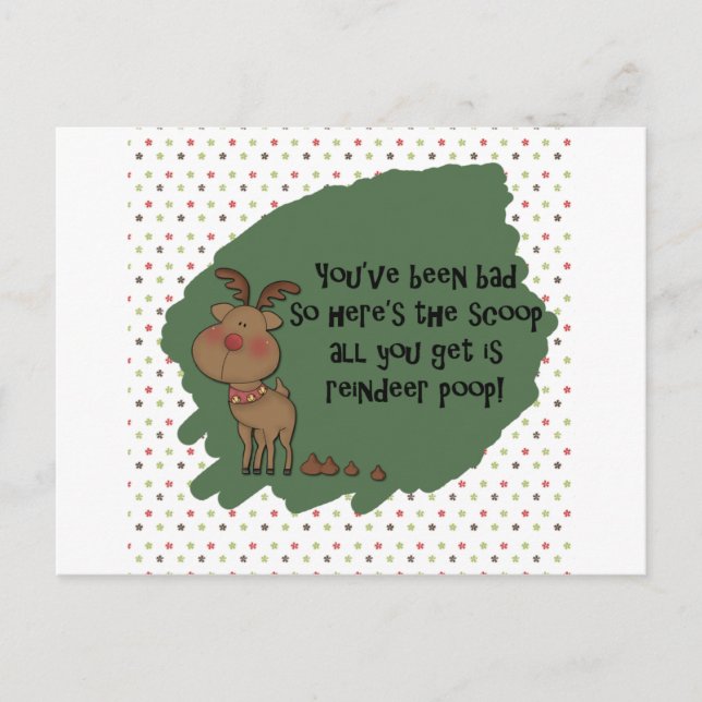 Cartes Pour Fêtes Annuelles Naughty Funny Christmas Reindeer Poop Card (Devant)