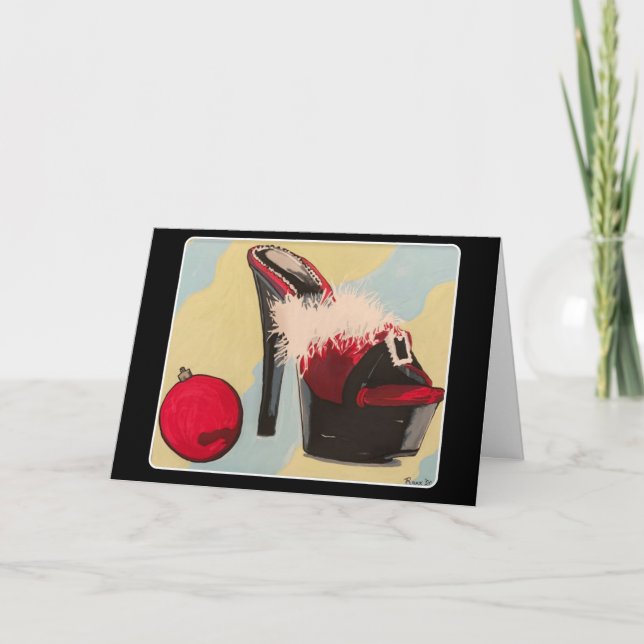 Cartes Pour Fêtes Annuelles Naughty Girl Christmas 2020 Peinture sur une (Devant)