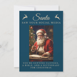 Cartes Pour Fêtes Annuelles Naughty List Funny Sarcastic Père Noël Noël