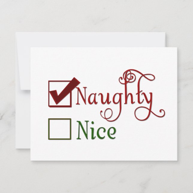 Cartes Pour Fêtes Annuelles Naughty ou Nice (Devant)