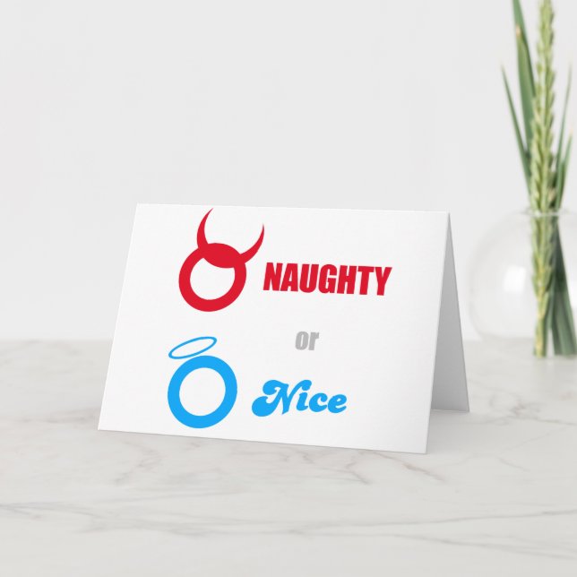 Cartes Pour Fêtes Annuelles Naughty ou Nice ? (Devant)