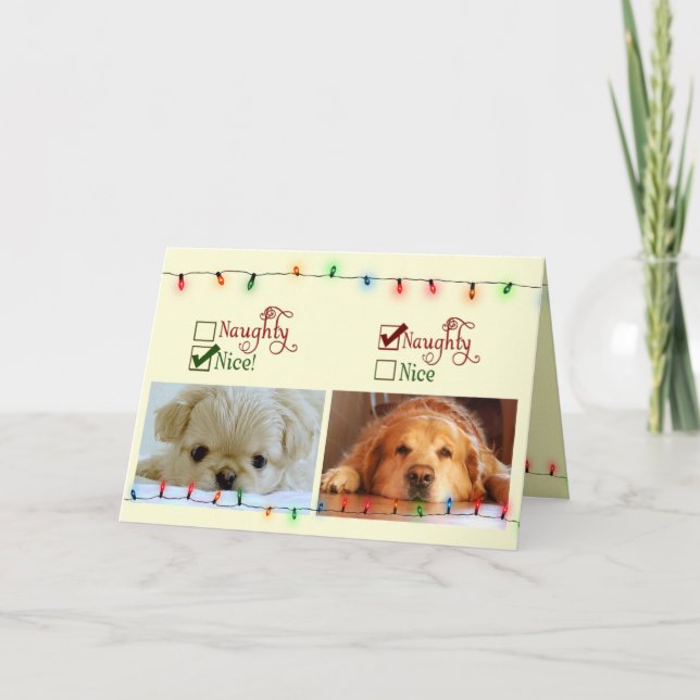 Cartes Pour Fêtes Annuelles Naughty ou Nice (Devant)