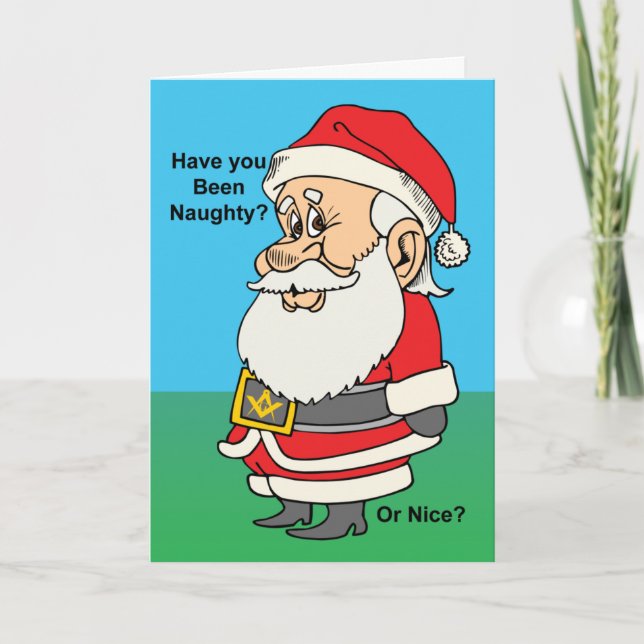 Cartes Pour Fêtes Annuelles Naughty ou Nice Mason (Devant)