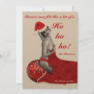 Cartes Pour Fêtes Annuelles Naughty Pinup Joke Funny Rude FLAT Christmas Card