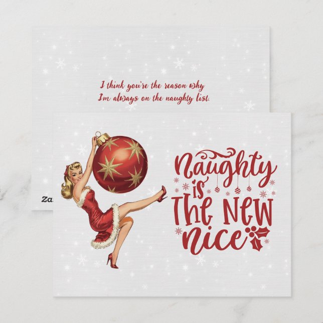 Cartes Pour Fêtes Annuelles Naughty Sister Naughty Is The New Nice Christmas  (Devant / Derrière)