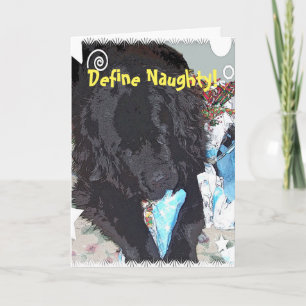 Cartes Pour Fêtes Annuelles Naughty Terre-Neuve Noël