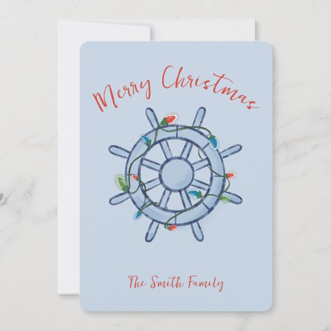 Cartes Pour Fêtes Annuelles Nautical Christmas Card (Devant)