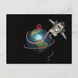 Cartes Pour Fêtes Annuelles Navette spatiale STS Père Noël Noël