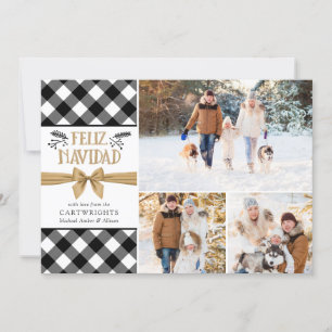 Cartes Pour Fêtes Annuelles NAVIDAD du brun FELIZ d'or de contrôle de Buffalo