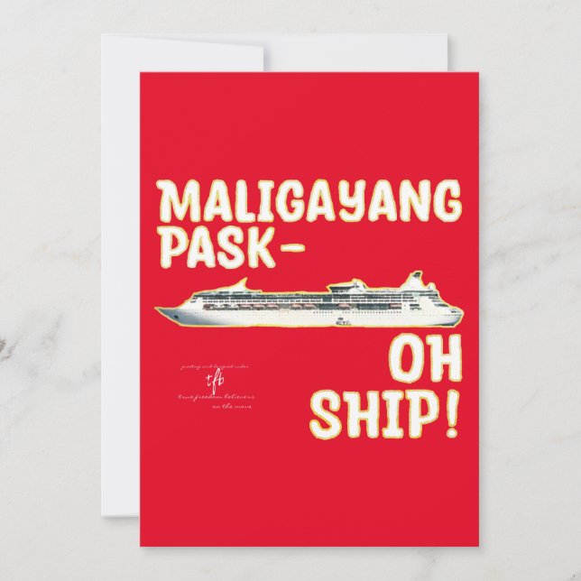 Cartes Pour Fêtes Annuelles NAVIRE Pask-OH Maligayang ! Vacances de Noël Rouge (Devant)