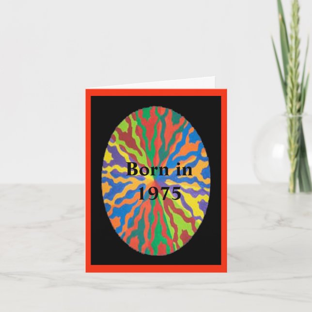 Cartes Pour Fêtes Annuelles Né en 1975 Anniversaire faits amusants sur l'année (Devant)
