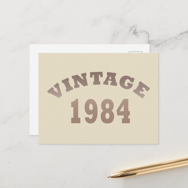 Cartes Pour Fêtes Annuelles Né en 1984 millésime anniversaire (Devant/Arrière en situation)
