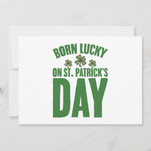 Cartes Pour Fêtes Annuelles Né Lucky sur St Patrick's Day Irlandais Anniversai