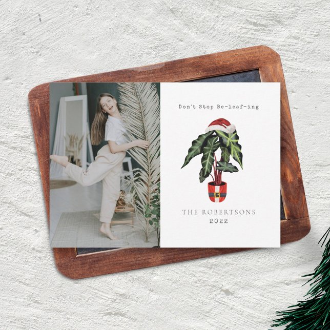 Cartes Pour Fêtes Annuelles Ne pas arrêter Beleafing House Plante Photo Noël (Créateur téléchargé)
