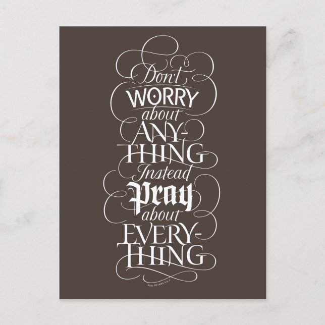 Cartes Pour Fêtes Annuelles NE VOUS INQUIÉTEZ DE RIEN - Christian Calligraphy (Devant)