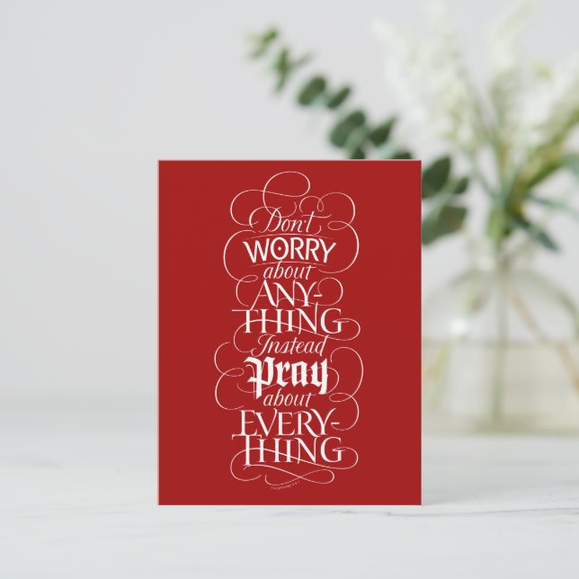 Cartes Pour Fêtes Annuelles NE VOUS INQUIÉTEZ DE RIEN - Christian Calligraphy (Debout devant)