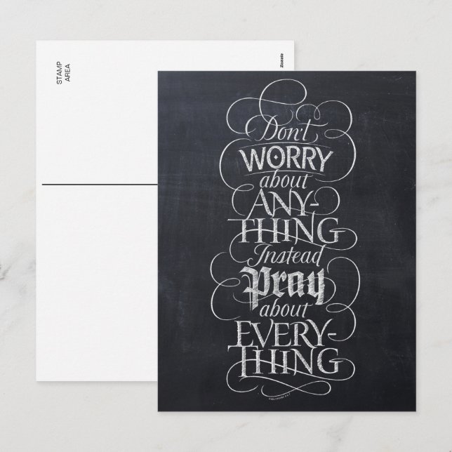 Cartes Pour Fêtes Annuelles NE VOUS INQUIÉTEZ PAS - Chalk de calligraphie de t (Devant / Derrière)