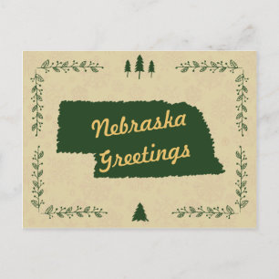 Cartes Pour Fêtes Annuelles Nebraska State Christmas Holiday Salutations