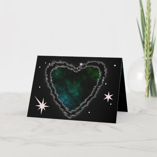 Cartes Pour Fêtes Annuelles Nebula Heart Sci Fi Valentine Love Romance Card (Devant)