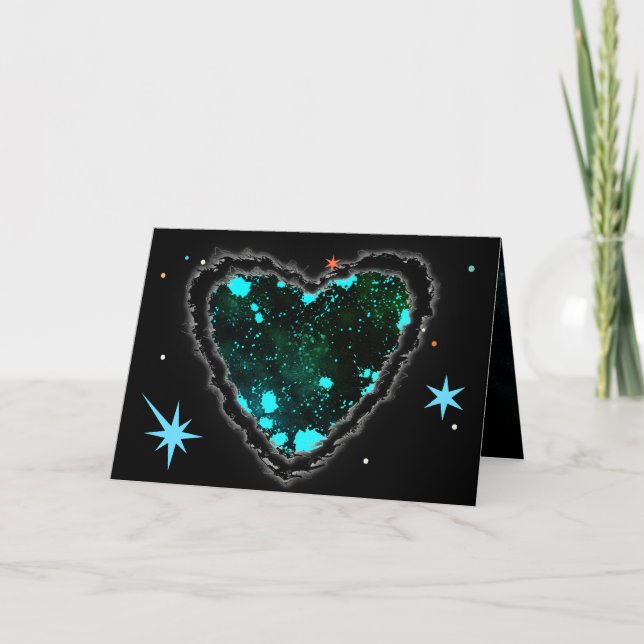 Cartes Pour Fêtes Annuelles Nebula Heart Sci Fi Valentine Love Romance Card (Devant)