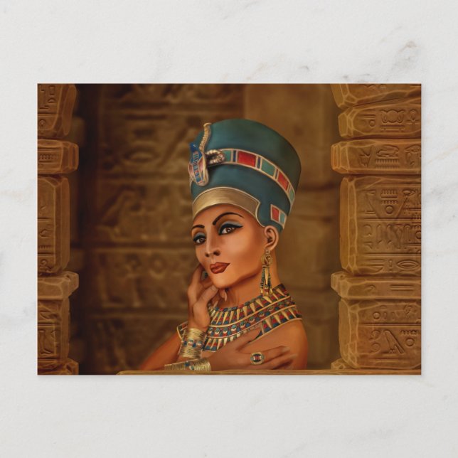 Cartes Pour Fêtes Annuelles Nefertiti - Neferneferuaten la reine égyptienne (Devant)