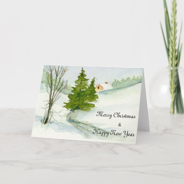 Cartes Pour Fêtes Annuelles Neige (Devant)
