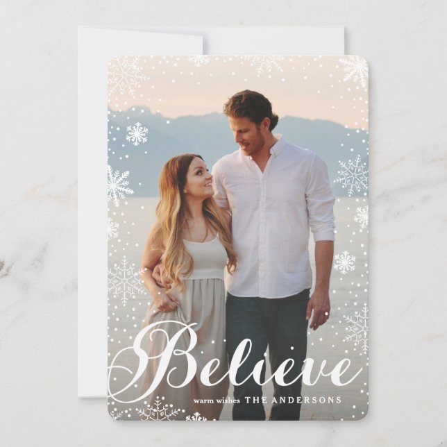 Cartes Pour Fêtes Annuelles Neige (Devant)