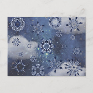 Cartes Pour Fêtes Annuelles Neige bleue