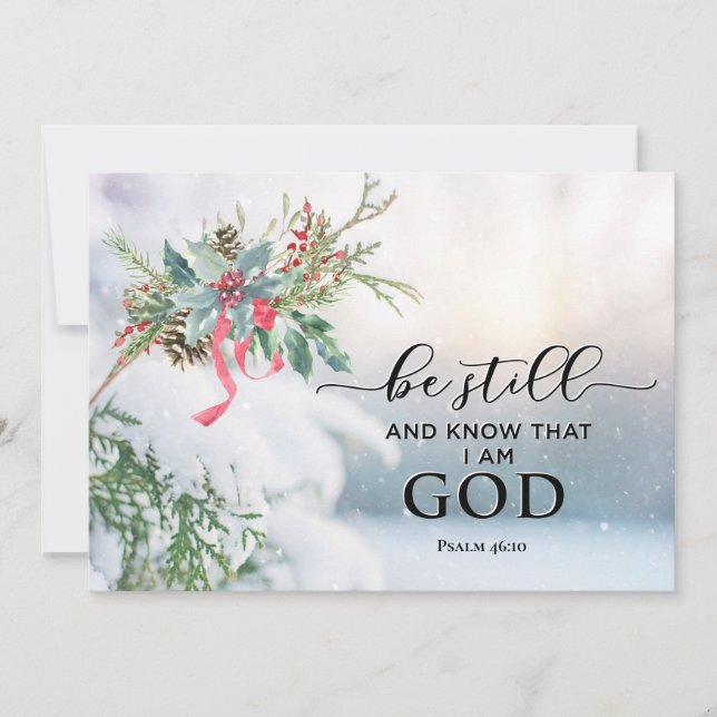 Cartes Pour Fêtes Annuelles Neige couverte À feuillage persistant Bible de Noë (Devant)