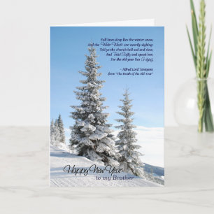 Cartes Pour Fêtes Annuelles Neige et conifères de nouvelle année pour le poème