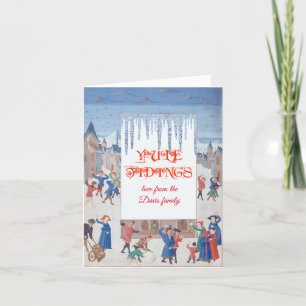 Cartes Pour Fêtes Annuelles Neige médiévale Yule