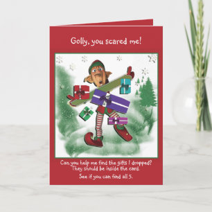 Cartes Pour Fêtes Annuelles Neige mignonne de Noël d'Elf