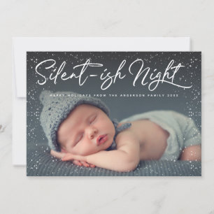 Cartes Pour Fêtes Annuelles Neige nocturne silencieuse Photo complète