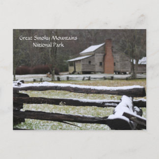 Cartes Pour Fêtes Annuelles Neige Smoky Mountain Cades Cove