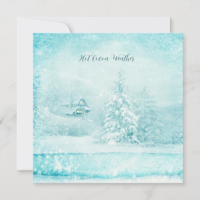 Cartes Pour Fêtes Annuelles Neiges De Noël En Cacao Chaud Météo (Devant)