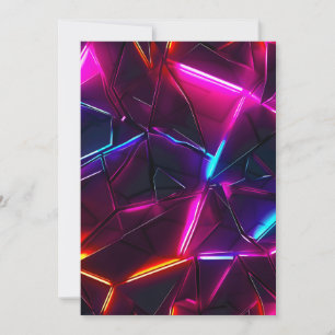 Cartes Pour Fêtes Annuelles Néon Géométrique Abstrait Futuriste Cyberpunk