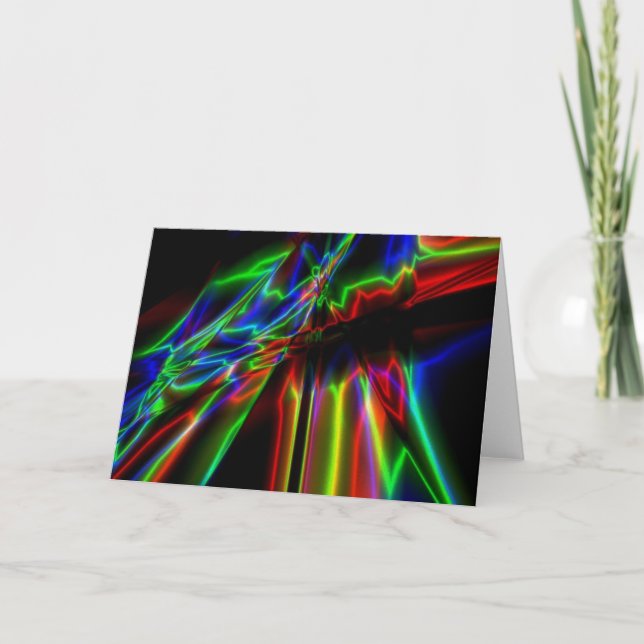 Cartes Pour Fêtes Annuelles Neon Lightning (Devant)