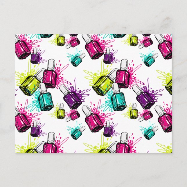 Cartes Pour Fêtes Annuelles Neon Nail Motif polonais (Devant)