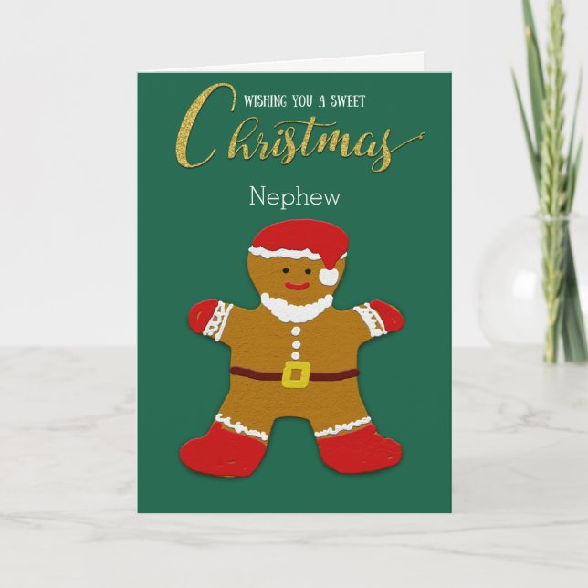 Cartes Pour Fêtes Annuelles Nephew Christmas Gingerbread Man Père Noël (Devant)