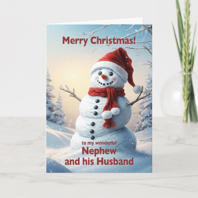 Cartes Pour Fêtes Annuelles Nephew et son mari Christmas Snowman (Devant)