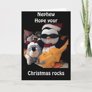 CARTES POUR FÊTES ANNUELLES **NEPHEW*** H0PE Y0UR NOËL "R0CKS"