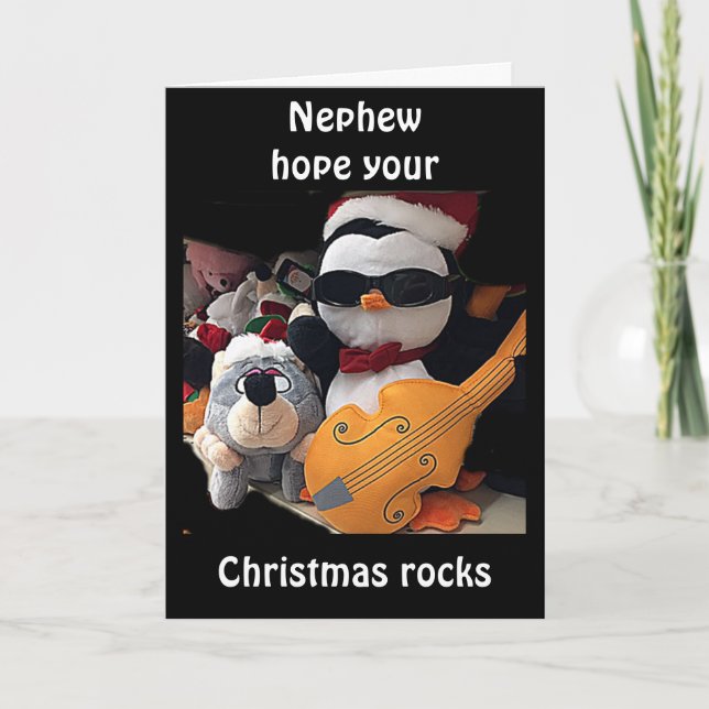 CARTES POUR FÊTES ANNUELLES NEPHEW-PE Y0UR CHRITMAS "R0CKS" (Devant)
